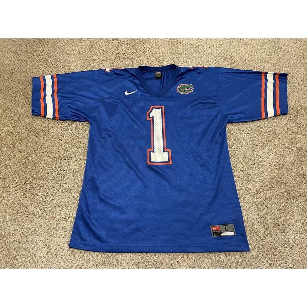 Florida Gators UF Nike MENS SIZE Large Blue #1 NCAA Football Jersey Y2K